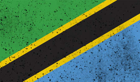 The flag of the African country Tanzaniaのイラスト素材