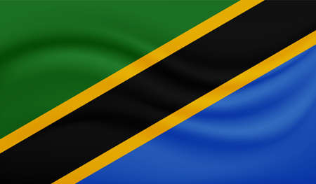 The flag of the African country Tanzaniaのイラスト素材
