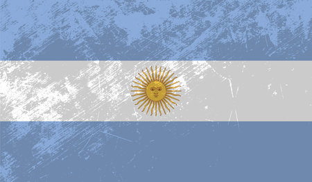 Argentina flag with waving grunge texture. Vector background.のイラスト素材