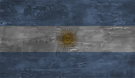 Argentina flag with waving grunge texture. Vector background.のイラスト素材