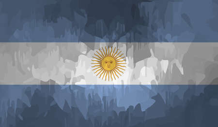 Argentina flag with waving grunge texture. Vector background.のイラスト素材