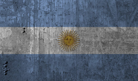 Argentina flag with waving grunge texture. Vector background.の写真素材