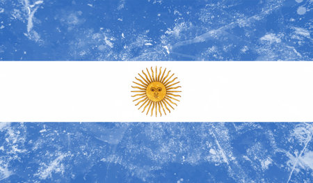 Argentina flag with waving grunge texture. Vector background.の写真素材