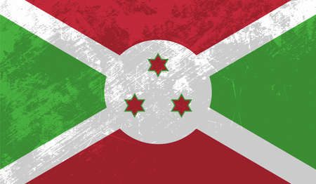 Burundi national flag created in grunge paint, styleのイラスト素材