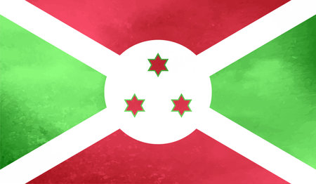 Burundi national flag created in grunge paint, styleのイラスト素材
