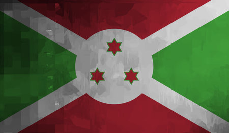 Burundi national flag created in grunge paint, styleのイラスト素材