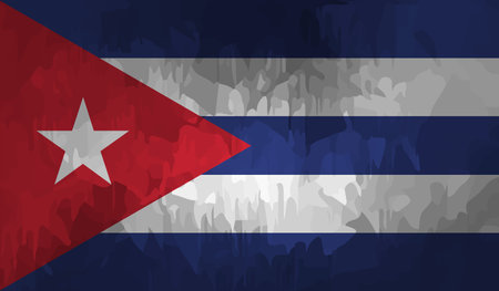 Cuba national flag created in grunge styleのイラスト素材