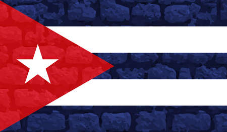 Cuba national flag created in grunge styleのイラスト素材