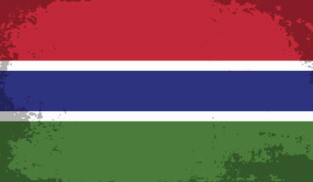 Gambian grunge flag. Vector illustration. Grunge effect can be cleaned easily.のイラスト素材