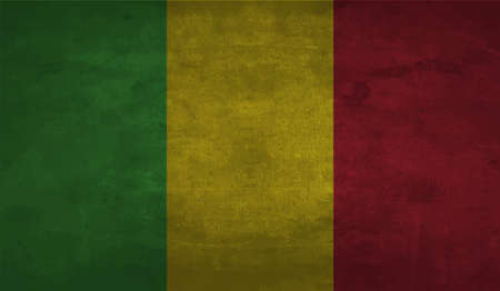 Grunge-style flag of Guinea on a transparent backgroundのイラスト素材