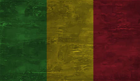 Grunge-style flag of Guinea on a transparent backgroundのイラスト素材