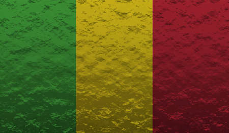 Grunge-style flag of Guinea on a transparent backgroundのイラスト素材