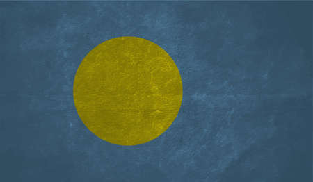 Palau national flag created in grunge styleのイラスト素材