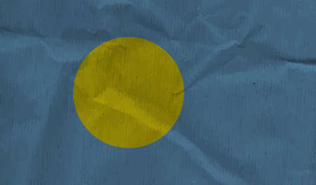 Palau national flag created in grunge styleのイラスト素材
