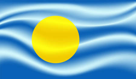 Palau national flag created in grunge styleのイラスト素材