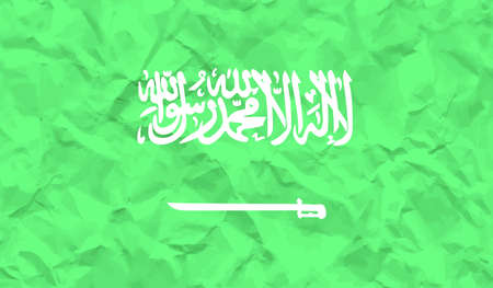 Saudi Arabia flag with waving grunge texture. Vector background.のイラスト素材