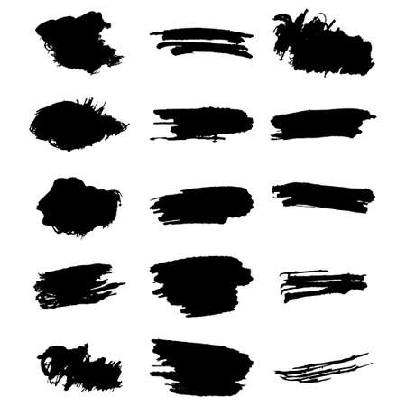 Vector black paint, ink brush stroke, brush, line or texture.のイラスト素材