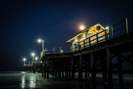 Fishermans pier at night. Long exposureの写真素材