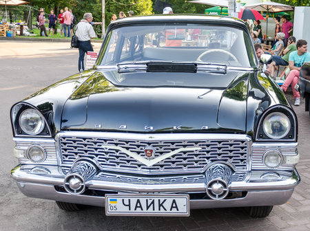 Lviv Ukraine June 2015: Auto festival Leopolis grand prix 2015. Old vintage retro car Chaykaのeditorial素材
