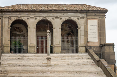 Historical building a house of worship St. Mary Araceli in Rome, capital of Italyのeditorial素材
