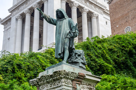 Monk monument of marble on Capitol Square in Rome, capital of Italyのeditorial素材