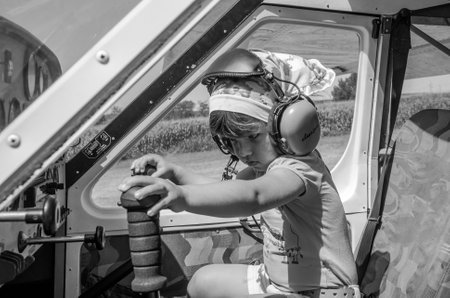 ROMA, ITALY - JULY 2017: Tecnam P92-S Echoのeditorial素材