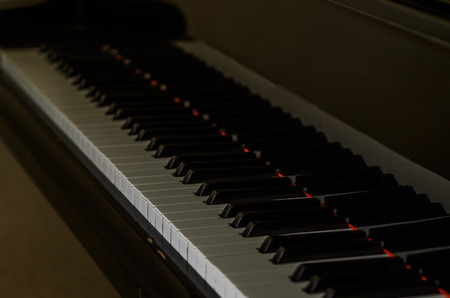 Black and white keys on the pianoforteの写真素材