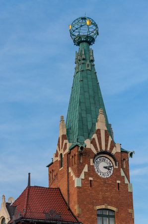 POLAND, KRAKOW - NOVEMBER 2018: Tower building in Krakowのeditorial素材
