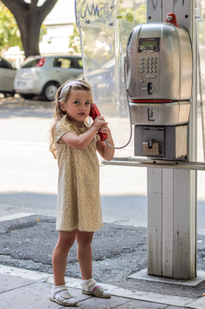 ROMA, ITALY - AUGUST 2018: Charming Little Girl Childのeditorial素材
