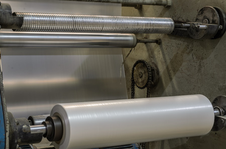 Machine with polyethylene for the production of plastic bags
