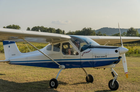 ROMA, ITALY - AUGUST 2018: Tecnam P92 Echo