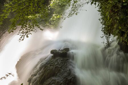 Mountain man-made waterfall Cascata delle Marmore in Italy