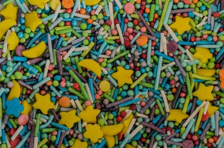 Multi-colored sweet caramel sweets for cakesの写真素材