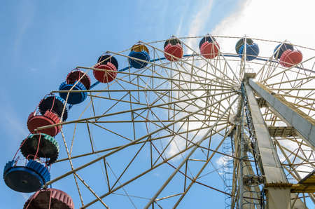 Empty ferris wheel in an amusement park