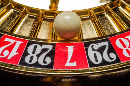 The roulette wheel in the casino is spinningの写真素材