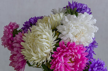 Multicolored bouquet of beautiful flowersの写真素材
