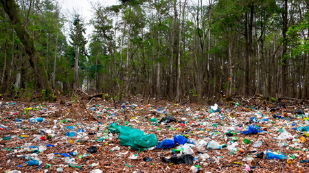 Garbage dump in natureの素材