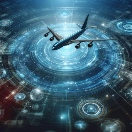 Airplane in the blue space. The concept of business travel.の素材