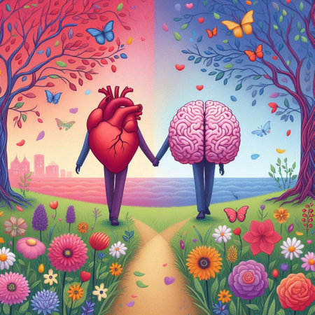 Heart and brain that walk hand in handの素材