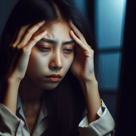 young pretty asian woman in fashion dress posing emotional, lifestyle people conceptの素材