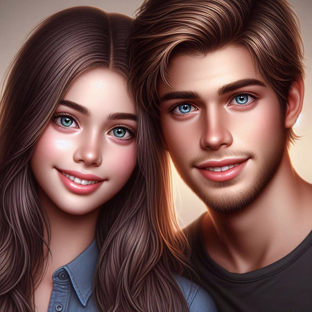 Portrait of beautiful young couple in love. Beauty, fashion.の素材