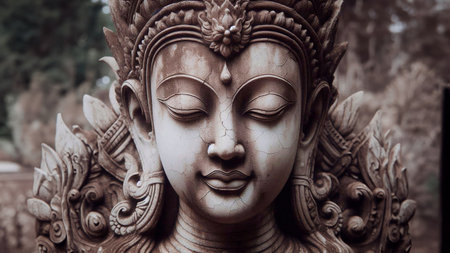 Buddha statue in the templeの素材