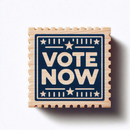 Voting paper stamp isolated on a white background. Retro style.の素材