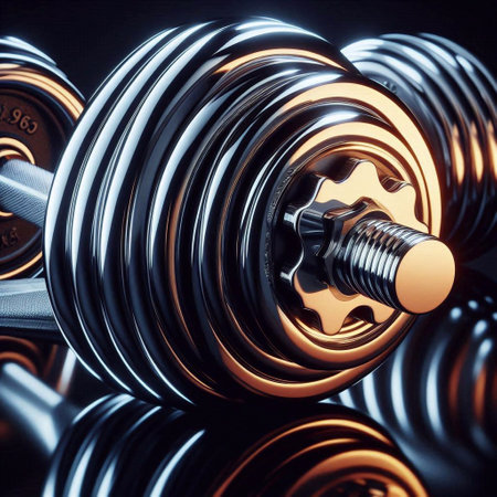 Dumbbells on a dark background. 3d rendering.の素材