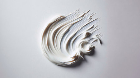 smear paint of cosmetic products on a white background close-upの素材