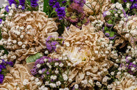 bouquet of dried flowers as a background, close-upの写真素材