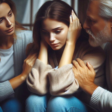 Couple in love. Man and woman in sweaters hugging.の素材