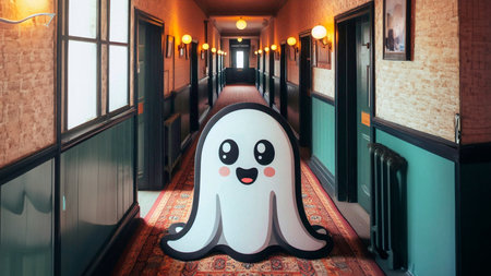 A waxwork of a ghost in a museum.の素材