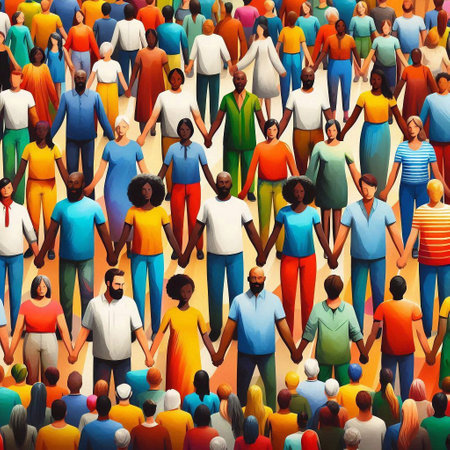 Multiethnic Group of People Community Togetherness Unity Variation Conceptの素材