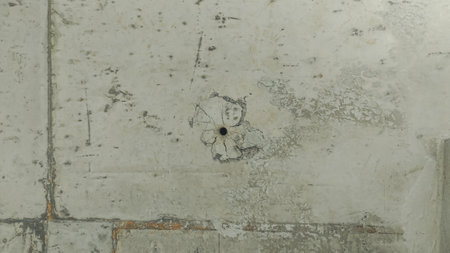 Old dirty white wall with peeling paint. Abstract grunge backgroundの写真素材
